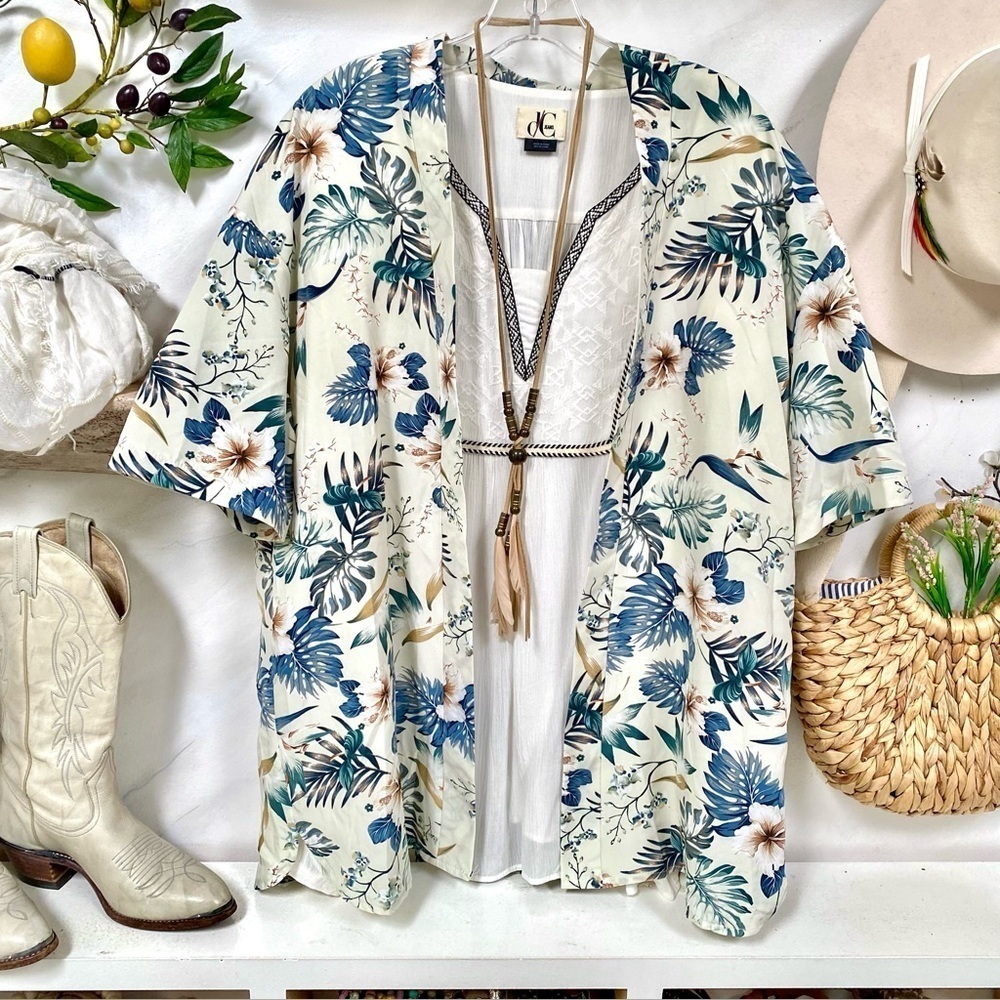 Floral botanical safari cover up cardigan w resort country vibe